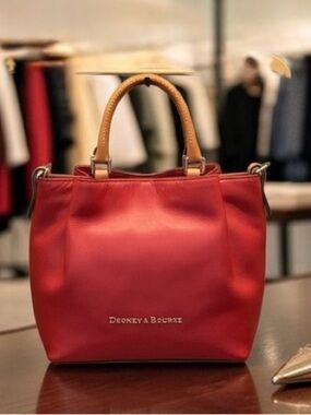 Dooney & Bourke Small Barlow Satchel Red Leather Top Handle Bag $328 NWT